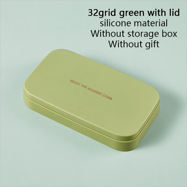 Set Of 1 101oz Ice Cube Trays, 64 Pcs Silicone Ice Cube Tray With Lid And Bin, Ice Cube Molds For Freezer, Easy Release & Save Space, 2 Trays,Scoop For Whiskey, Cocktail | Food Grade PP