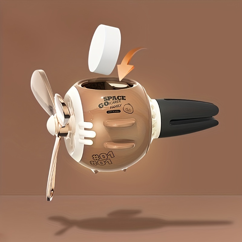 Cute Pilot Duck Car Air Freshener, Car Diffuser Rotating Propeller Cartoon Car Air Vent Fan Creative Car Perfume Decoration For Cars Air Vent