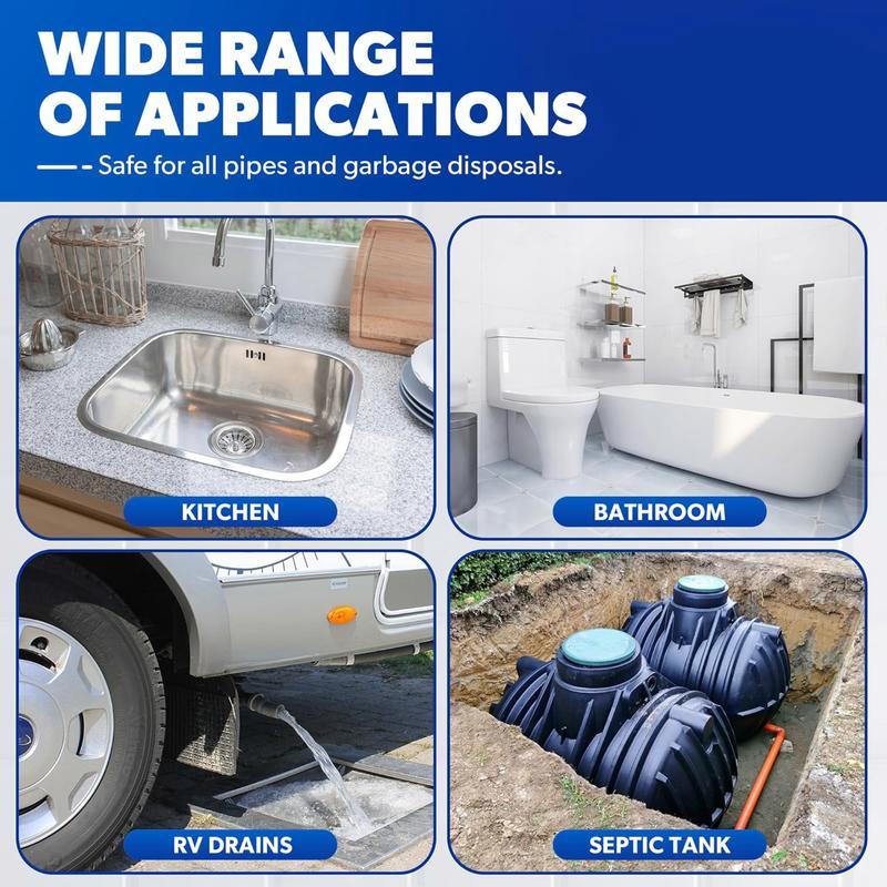 Liapu Powerful Pipe Dredging Agent for Kitchen and Toilet Pipelines - Dissolves 200+ Blockages and Kills 49% of Bacteria
