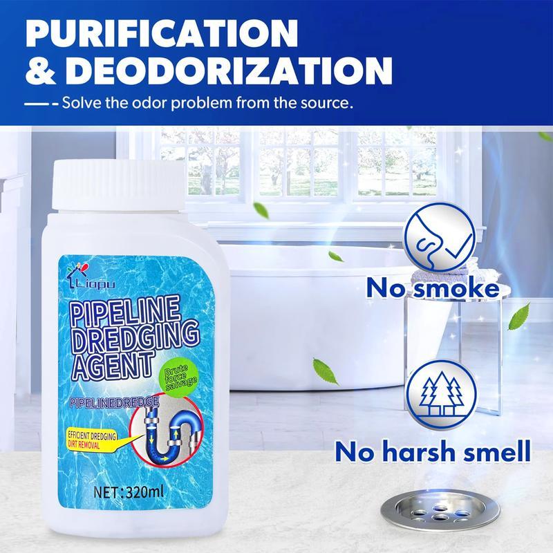 Liapu Powerful Pipe Dredging Agent for Kitchen and Toilet Pipelines - Dissolves 200+ Blockages and Kills 49% of Bacteria