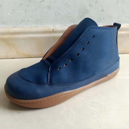 Women's Low-heeled Ankle Boots-Walking Shoes Women Winter Christmas Leather Boots for Women Warm Snow Vintage Womens Boots Clearance