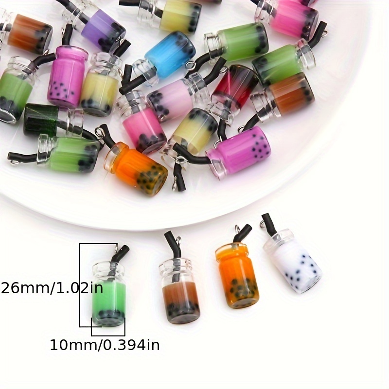 30pcs Vibrant 3D Resin Drop Charms - Colorful Imitation Pearl and Fruit Juice Designs for DIY Keychain, Phone Case, and Jewelry Making Projects - Perfect for Crafting and Accessorizing
