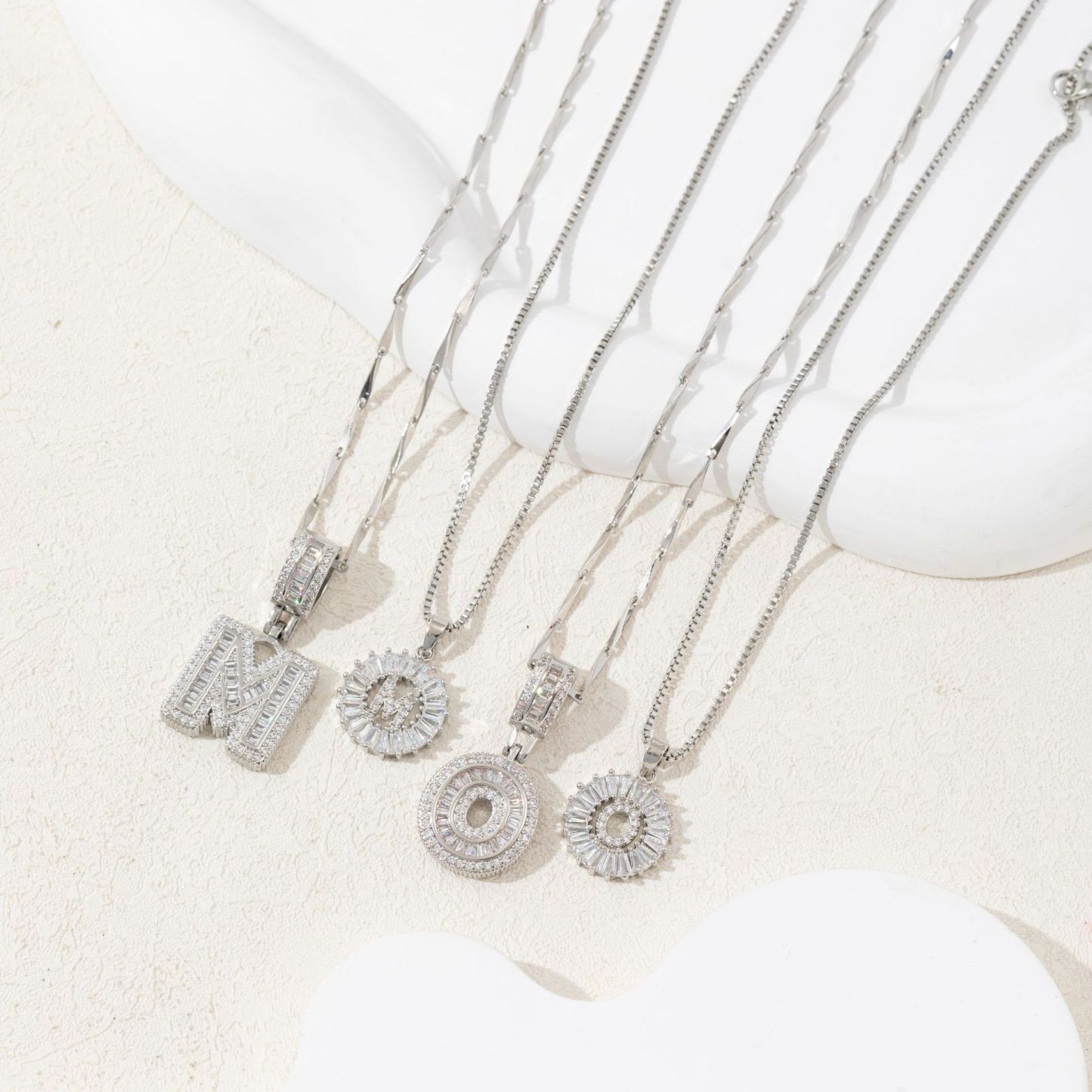 2 Pack - Initial Letter Pendant Necklaces