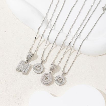 2 Pack - Initial Letter Pendant Necklaces