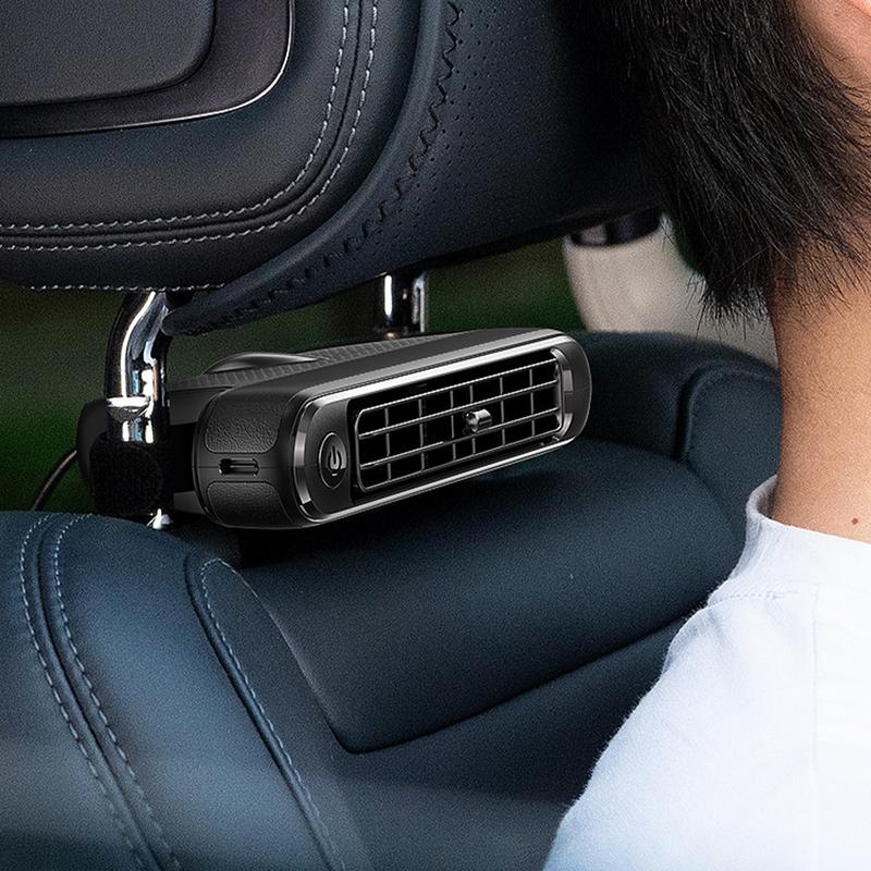 Car Seat Fan USB Plug-in Dual Turbo High Wind Power Car Interior Rear Pillow Car Fan