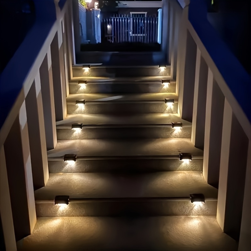 Solar Outdoor Garden Lights - Durable Plastic, Energy-Efficient LED, Adjustable Angle, Ideal for Staircases, Decks, Pathways & Fences - Perfect for Home & Garden Decor, Garden Pathway Lighting | Modern Outdoor Lighting | Solar Powered Lights, Outdoor Ligh