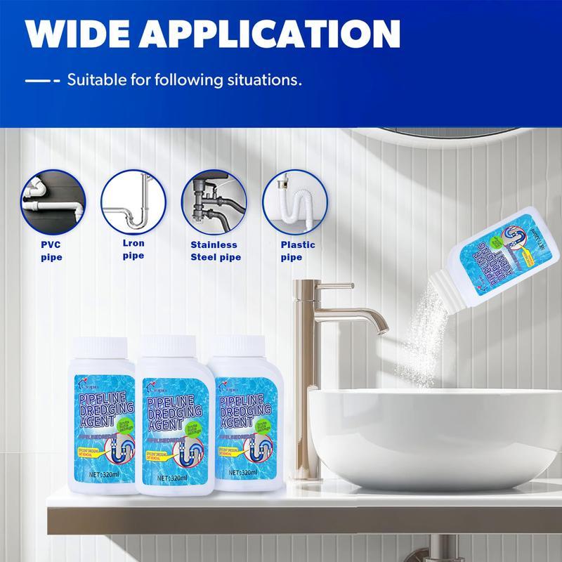 Liapu Powerful Pipe Dredging Agent for Kitchen and Toilet Pipelines - Dissolves 200+ Blockages and Kills 49% of Bacteria