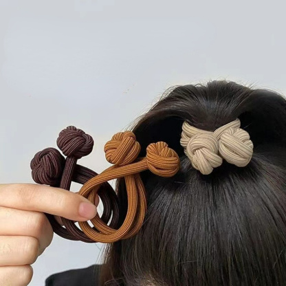 6pcs High Elasticity Knotted Hair Tie - Durable Solid Color Hair Rope for Women - Ponytail Holder and Hair Accessory