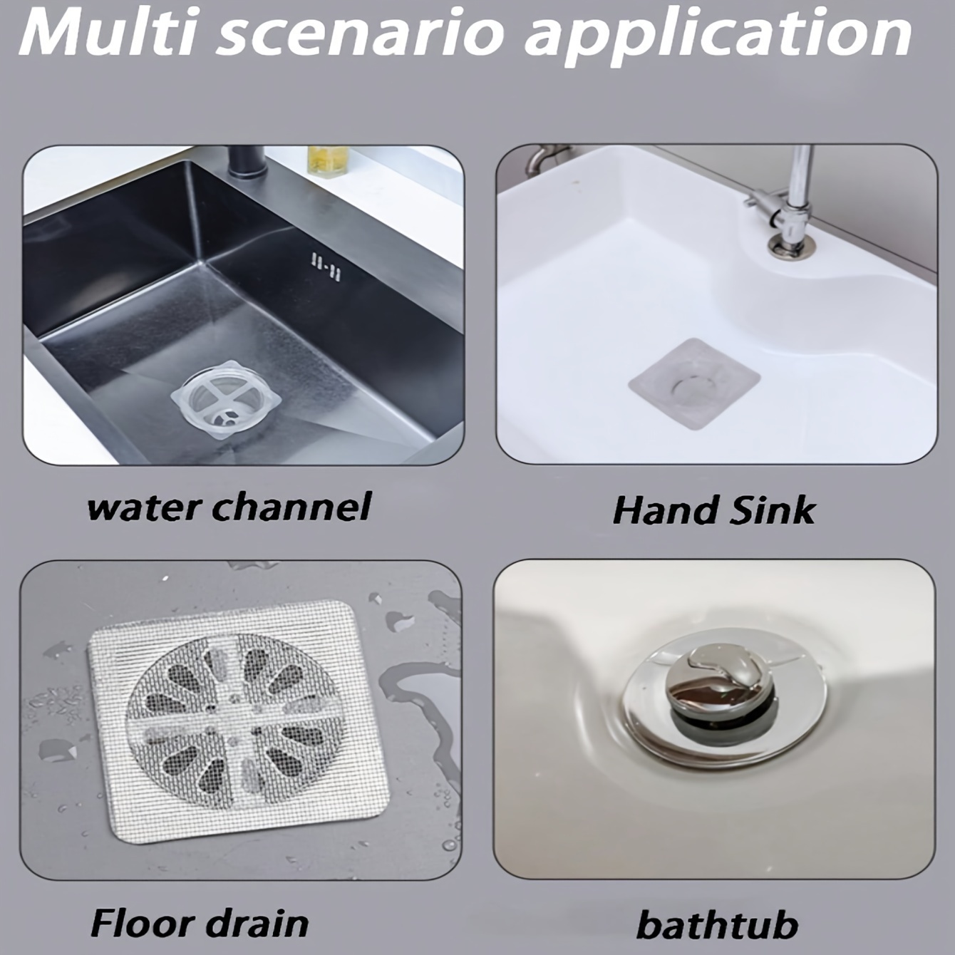 6pcs Drain Strainer Cover For Hair Stopper, Disposable Shower Drain Hair Catcher, Disposable Hair Catchers For Shower, Floor Sink Strainer Filter Mesh Stickers, Hair Stopper For Bathroom Bathtub, Bathroom Accessories