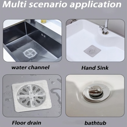 6pcs Drain Strainer Cover For Hair Stopper, Disposable Shower Drain Hair Catcher, Disposable Hair Catchers For Shower, Floor Sink Strainer Filter Mesh Stickers, Hair Stopper For Bathroom Bathtub, Bathroom Accessories