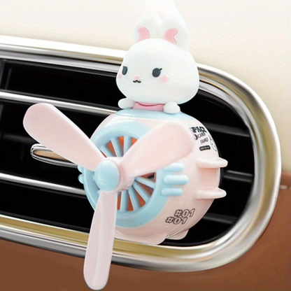 Cute Pilot Duck Car Air Freshener, Car Diffuser Rotating Propeller Cartoon Car Air Vent Fan Creative Car Perfume Decoration For Cars Air Vent