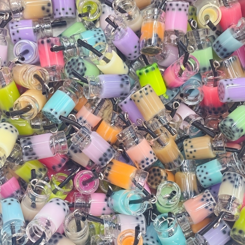 30pcs Vibrant 3D Resin Drop Charms - Colorful Imitation Pearl and Fruit Juice Designs for DIY Keychain, Phone Case, and Jewelry Making Projects - Perfect for Crafting and Accessorizing