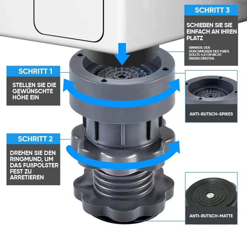 Height-adjustable washing machine bracket (4 pieces)
