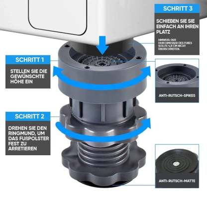 Height-adjustable washing machine bracket (4 pieces)