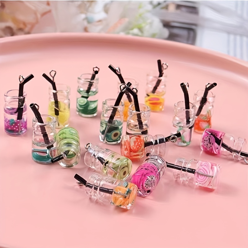 30pcs Vibrant 3D Resin Drop Charms - Colorful Imitation Pearl and Fruit Juice Designs for DIY Keychain, Phone Case, and Jewelry Making Projects - Perfect for Crafting and Accessorizing