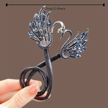 Vintage Bling Bling Rhinestone Decorative Hair Clip Twist Hair Bun Maker Trendy Hair Styling Accessories For Women And Daily Use