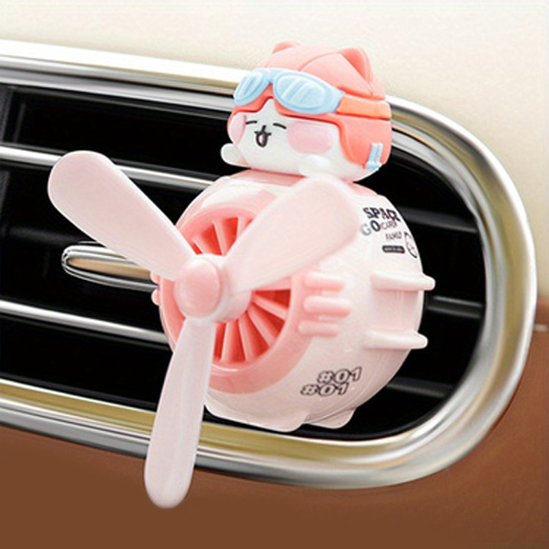Cute Pilot Duck Car Air Freshener, Car Diffuser Rotating Propeller Cartoon Car Air Vent Fan Creative Car Perfume Decoration For Cars Air Vent