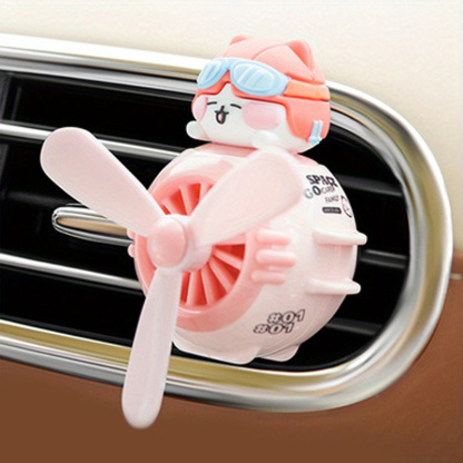 Cute Pilot Duck Car Air Freshener, Car Diffuser Rotating Propeller Cartoon Car Air Vent Fan Creative Car Perfume Decoration For Cars Air Vent