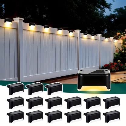 Solar Outdoor Garden Lights - Durable Plastic, Energy-Efficient LED, Adjustable Angle, Ideal for Staircases, Decks, Pathways & Fences - Perfect for Home & Garden Decor, Garden Pathway Lighting | Modern Outdoor Lighting | Solar Powered Lights, Outdoor Ligh