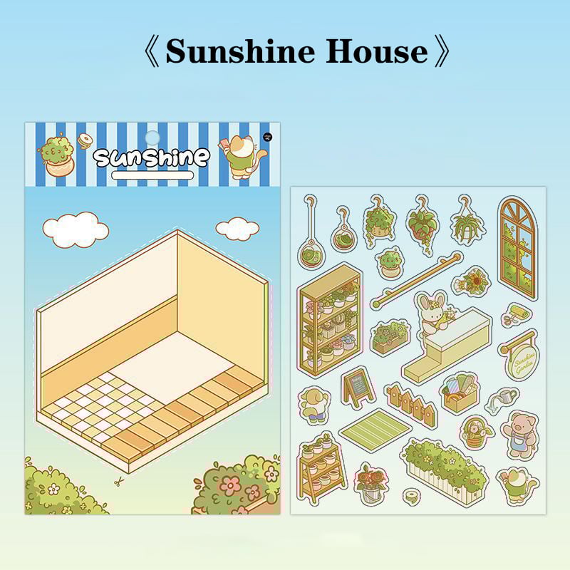 ✨DIY 3D House Stickers 🎁Give away free A pair of tweezers
