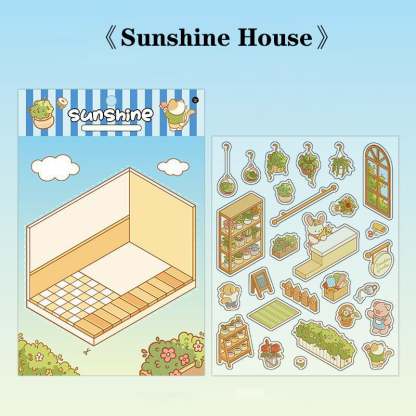 ✨DIY 3D House Stickers 🎁Give away free A pair of tweezers
