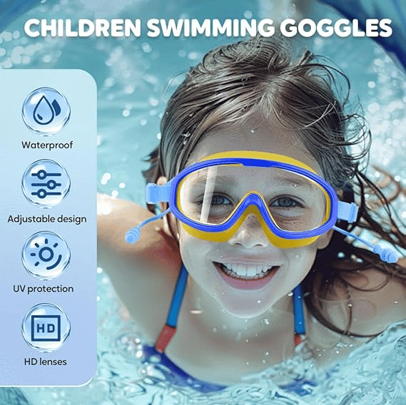 🔥🎉Promotion 49% OFF - 🔥HD children's large frame waterproof and anti-fog swimming goggles