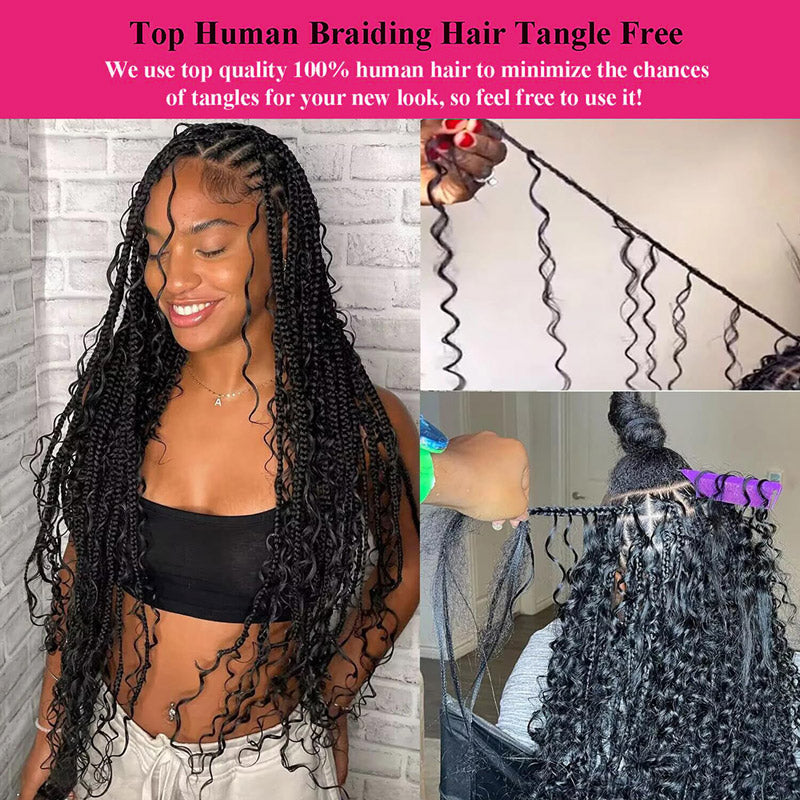 Deep Wave Bulk Human Hair For Braiding No Weft Bulk Hair Bundles