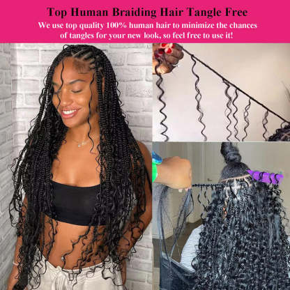 Deep Wave Bulk Human Hair For Braiding No Weft Bulk Hair Bundles