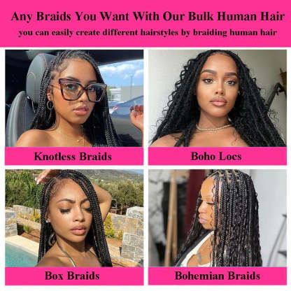 Deep Wave Bulk Human Hair For Braiding No Weft Bulk Hair Bundles