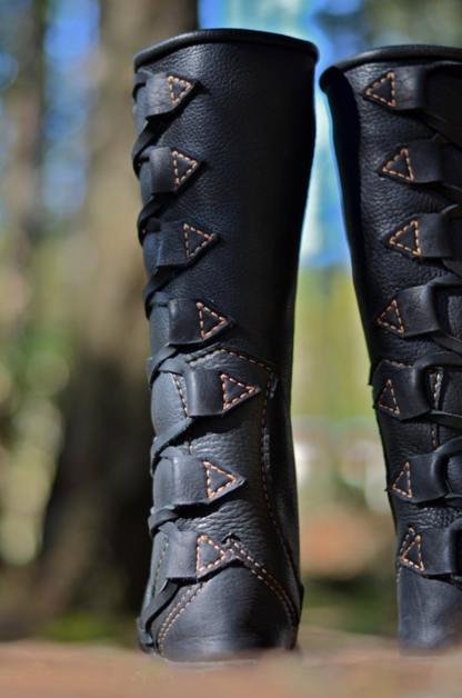 Ethnic style high heel embroidered flat mid-tube women's shoes