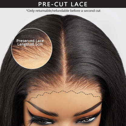 Invisible Knots Glueless Bob Wig Water Wave Human Hair Bob Wigs 5x5 HD Lace Closure Pre Cut Wigs