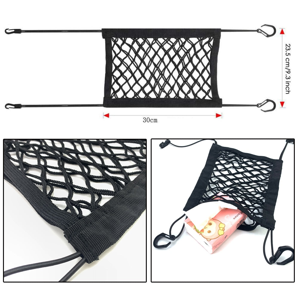 Car seat storage net, car storage bag（Coarse mesh three layers 4 sides elastic）