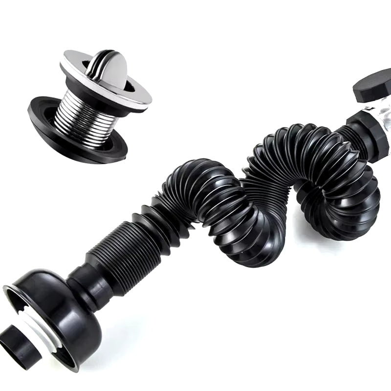 Telescopic pull-out drain pipe, stainless steel deodorizing sleeve