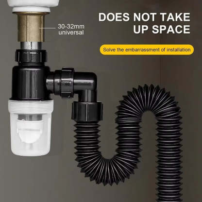 Telescopic pull-out drain pipe, stainless steel deodorizing sleeve