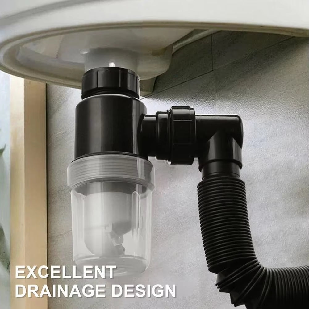 Telescopic pull-out drain pipe, stainless steel deodorizing sleeve