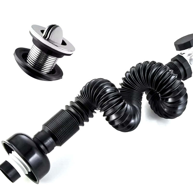 Telescopic pull-out drain pipe, stainless steel deodorizing sleeve