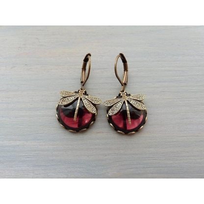 Women's Earrings Vintage Style Dragonfly Vintage Cool Earrings Jewelry claret / Moonstone / Denim Blue For Wedding Party 2pcs