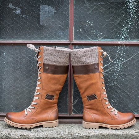 Women's round toe casual leather boots side zipper Martin boots thick sole warm boots mid heel women's shoes