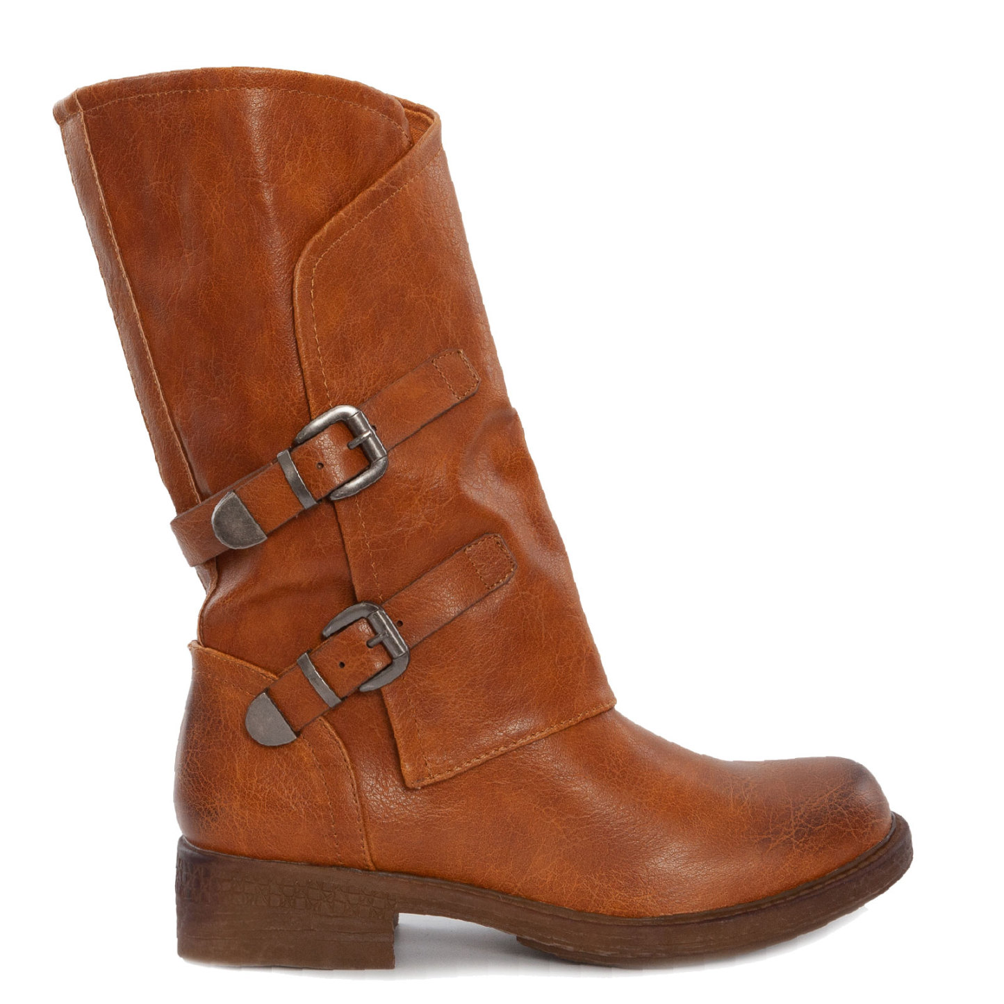 Women's Biker Boots With Buckles Casual Motorcycle Shoes