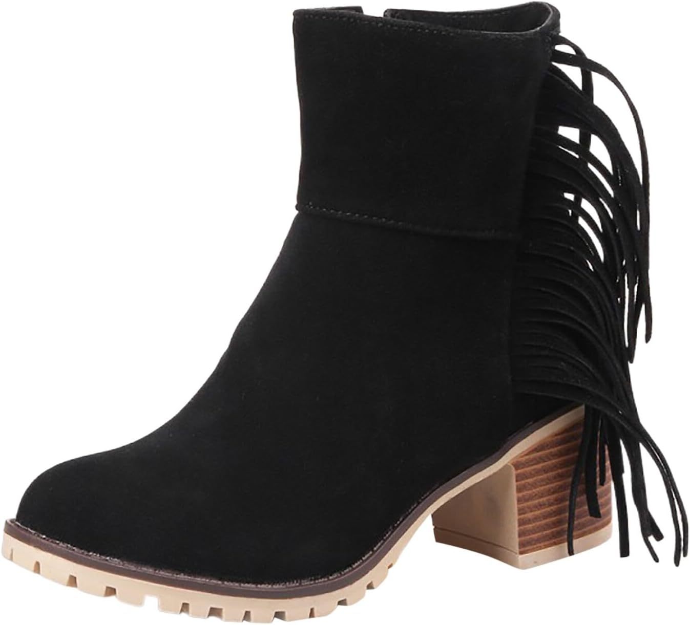 Women Shoes Fashion Ankle Long Boots Thick High Heels Over Knee Pleated Suede Long Boots Tan Flat Boots for Women