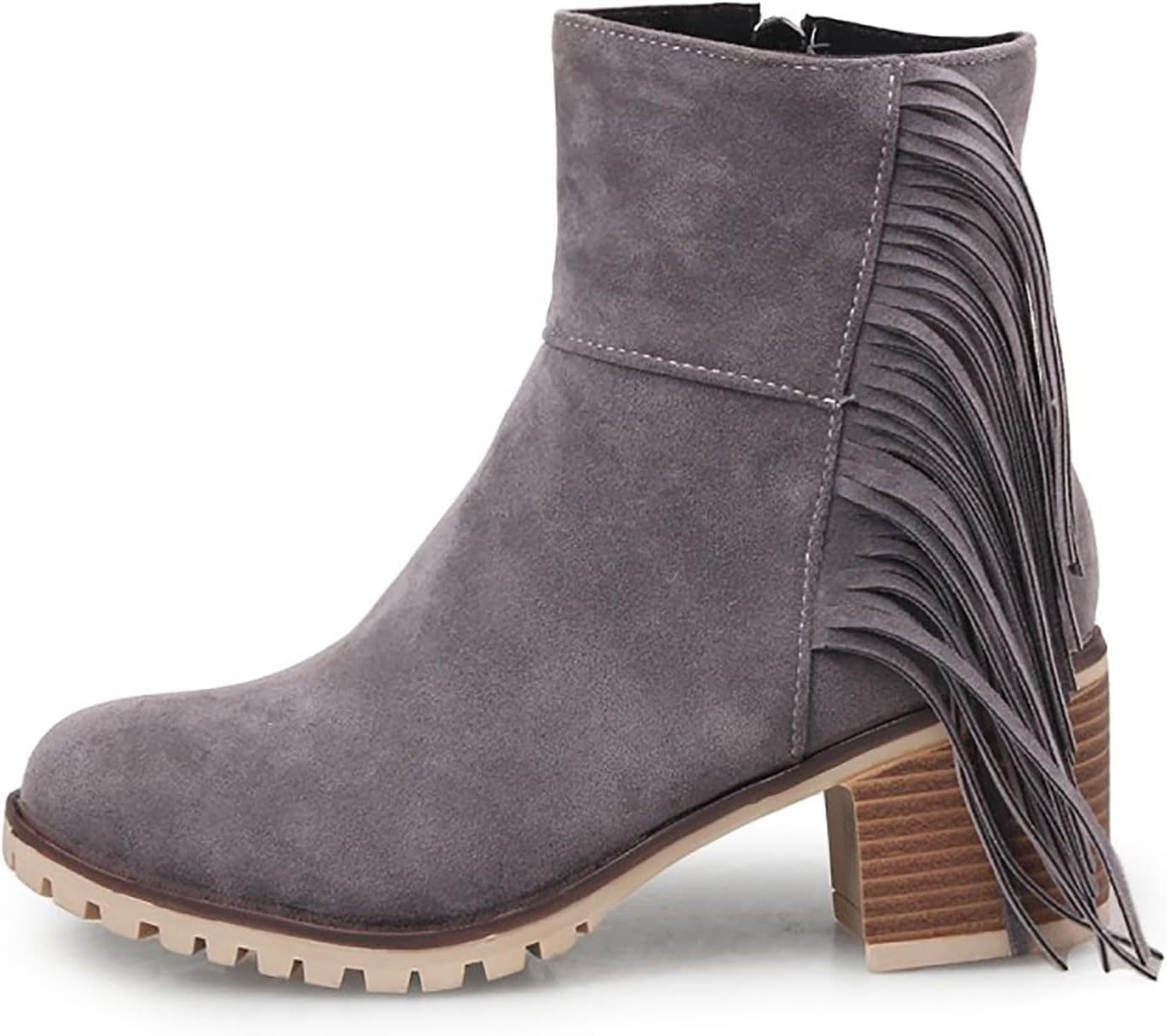 Women Shoes Fashion Ankle Long Boots Thick High Heels Over Knee Pleated Suede Long Boots Tan Flat Boots for Women