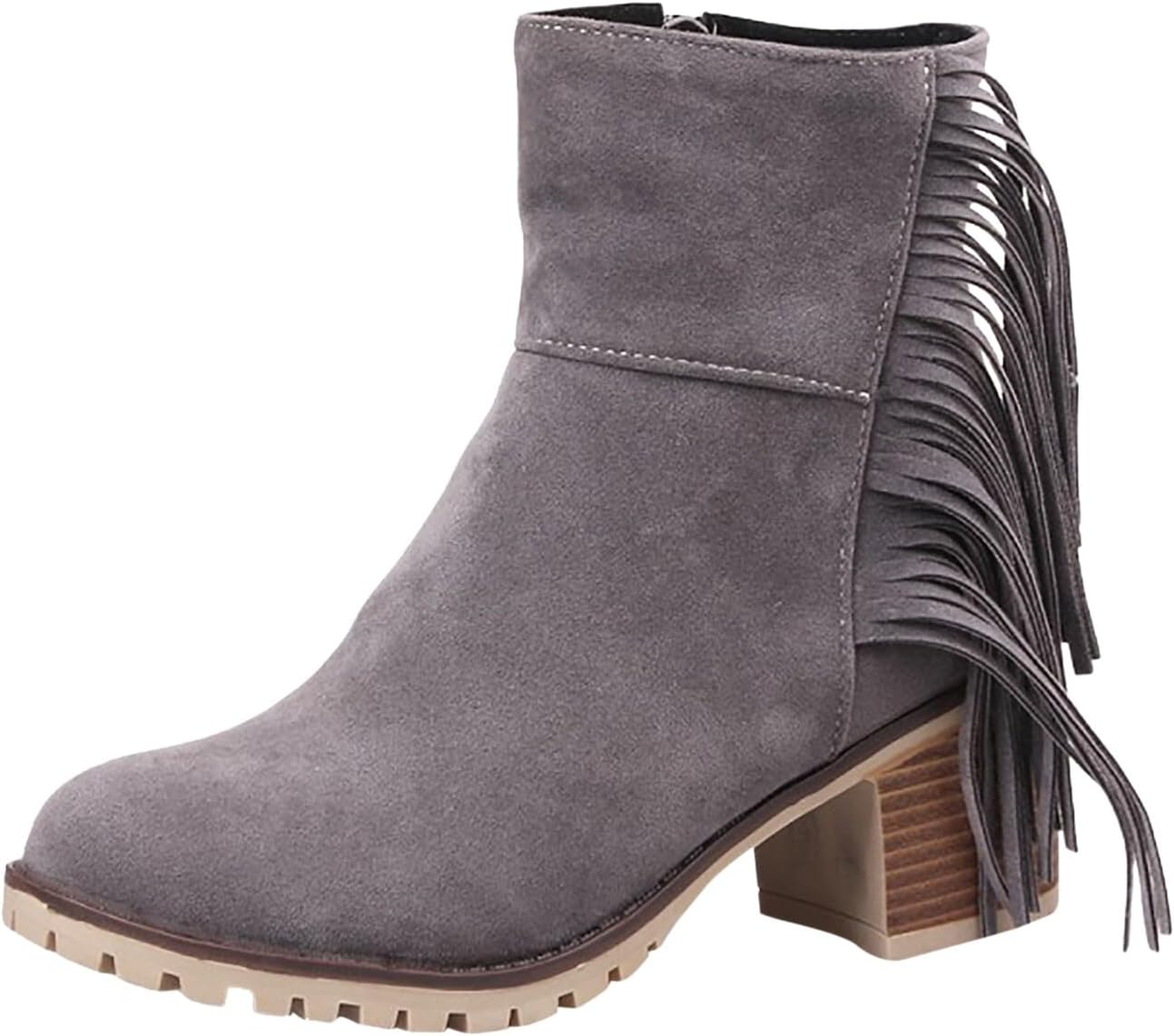 Women Shoes Fashion Ankle Long Boots Thick High Heels Over Knee Pleated Suede Long Boots Tan Flat Boots for Women
