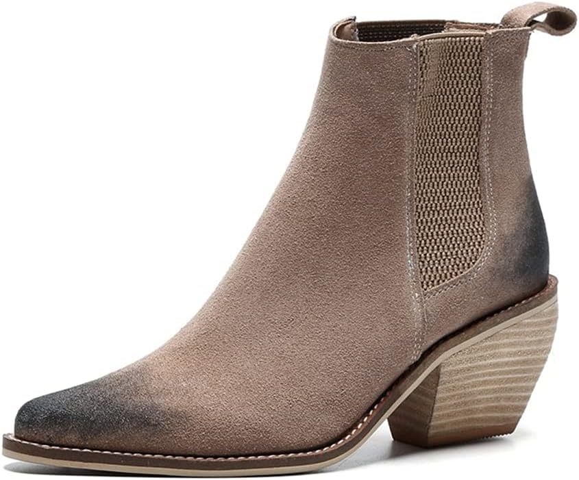 Leather Ankle Boots for Women High Heel Sexy Pointed Toe Winter Fashion Shoes