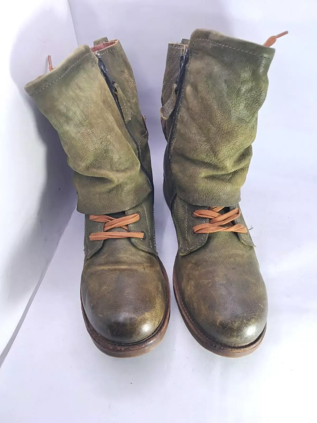 Women's round toe artificial PU European and American women's leather boots side zipper Martin boots thick warm mid-heel women's shoes