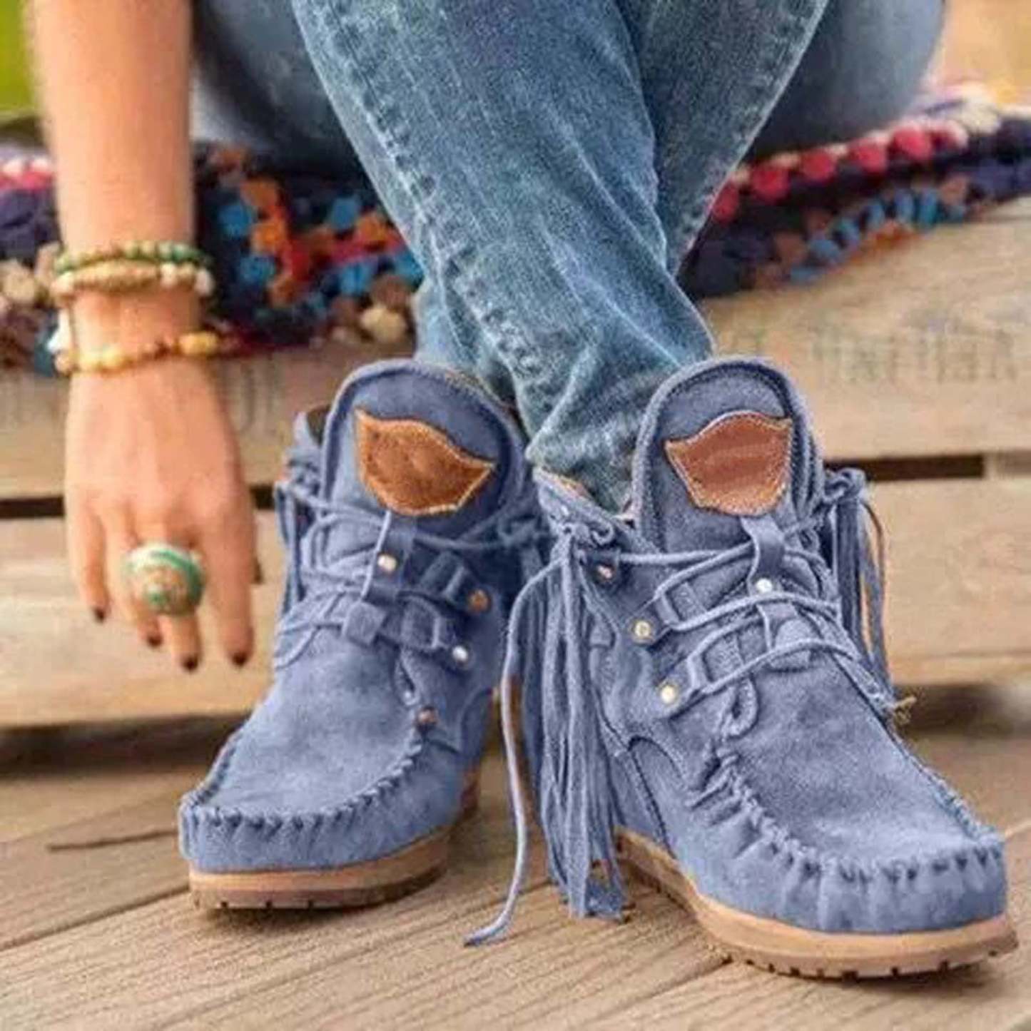 Women's Flats Mid Calf Boots-Warm Square Toe Boots for Women Lug Sole Christmas Fashion Winter Non Slip Shoes for Women Womens Boots Clearance