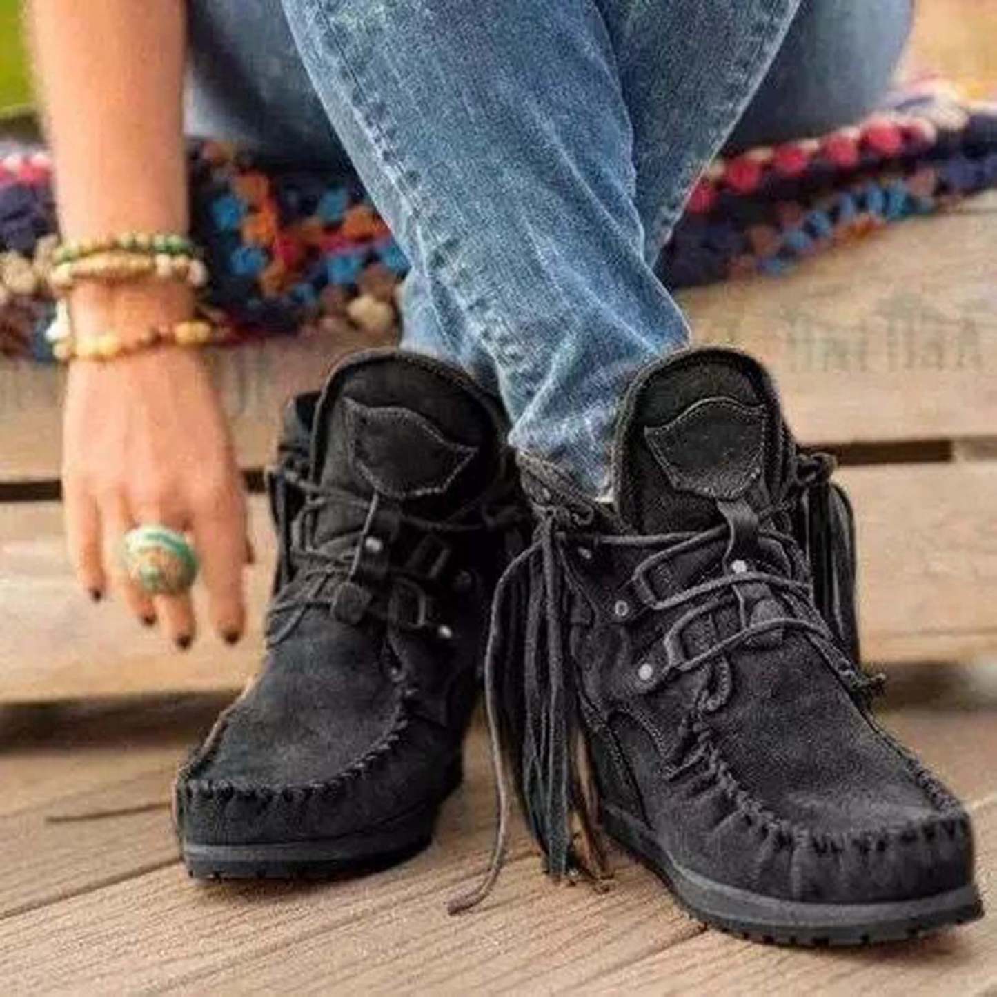 Women's Flats Mid Calf Boots-Warm Square Toe Boots for Women Lug Sole Christmas Fashion Winter Non Slip Shoes for Women Womens Boots Clearance