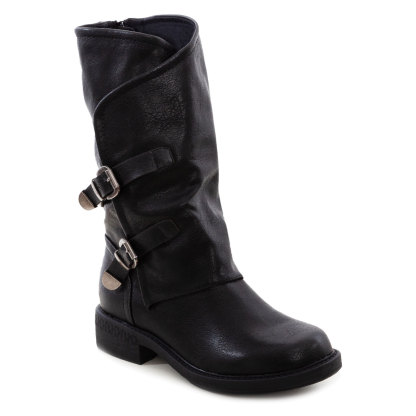 Women's Biker Boots With Buckles Casual Motorcycle Shoes