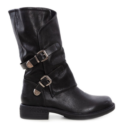 Women's Biker Boots With Buckles Casual Motorcycle Shoes