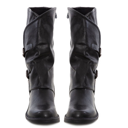Women's Biker Boots With Buckles Casual Motorcycle Shoes