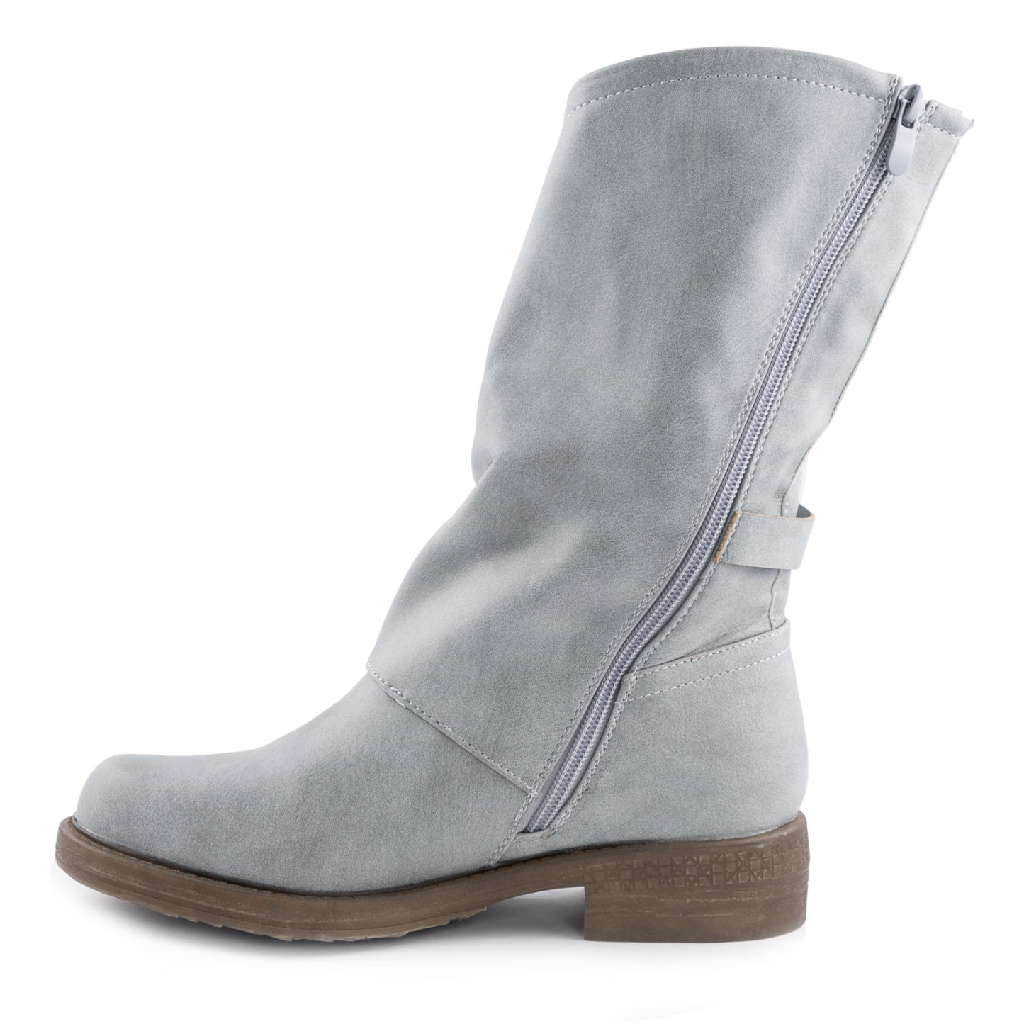 Women's Biker Boots With Buckles Casual Motorcycle Shoes